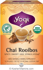 Yogi Tea Kosher Chai Rooibos Tea - Formerly Organic Redbush Chai Tea 16 Tea Bags