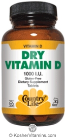 Country Life Kosher Dry Vitamin D 1,000 IU 100 Tablets