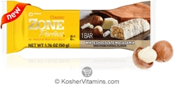 Zone Perfect Kosher Nutrition Bar Classic White Chocolate Macadamia Dairy 12 Bars