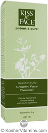Kiss My Face Clean for a Day Creamy Face Cleanser 4 OZ