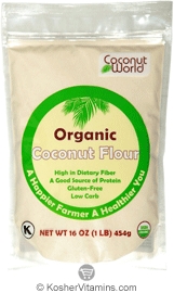 Coconut World Kosher Organic Coconut Flour 16 OZ