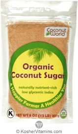 Coconut World Kosher Organic Coconut Sugar 8 OZ