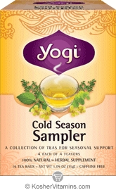 Yogi Tea Kosher Organic Cold Season Sampler Tea  16 Tea Bags