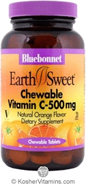 Bluebonnet Kosher EarthSweet Chewable Vitamin C 500 Mg 180 Chewable Tablets