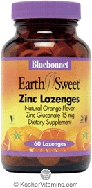 Bluebonnet Kosher EarthSweet Zinc Lozenges 60 Lozenges