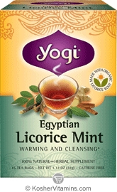 Yogi Tea Kosher Organic Egyptian Licorice Mint Tea 16 Tea Bags