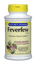 Natures Answer Standardized Feverfew Herb Extract Vegetarian Suitable not Certified Kosher 90 Vegicaps