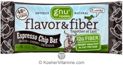 Gnu Foods Kosher Flavor & Fiber Bar Espresso Chip Dairy 16 Bars
