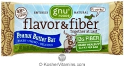 Gnu Foods Kosher Flavor & Fiber Bar Peanut Butter Dairy 16 Bars