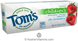 Toms Of Maine Kosher Children&rsquo;s Natural Fluoride Toothpaste Silly Strawberry Pack Of 6   4.2 OZ 