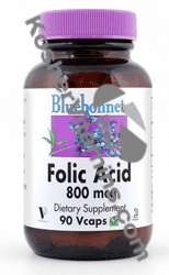 Bluebonnet Kosher Folic Acid 800 mcg 90 Vcaps