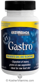 Enzymedica Kosher Gastro: Prevents Gas and Bloating 90 Capsules