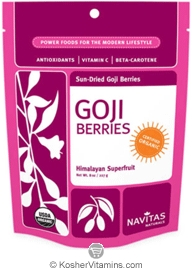 Navitas Naturals Kosher Organic Sun-Dried Goji Berries 8 OZ