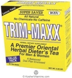 Body Breakthrough Kosher Trim-Maxx Herbal Dieter&rsquo;s Tea Lemon 60 Tea Bags