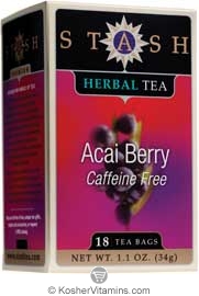 Stash Tea Kosher Premium Caffeine Free Herbal Tea Acai Berry - Case Of 6 18 Tea Bags