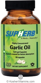 SupHerb Kosher Highly Concentrated Garlic Oil 90 Softgels
