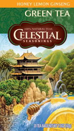 Celestial Seasonings Kosher Honey Lemon Ginseng Green Tea 20 Bags
