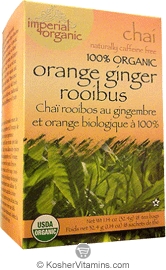 Uncle Lees Tea Kosher Imperial Organic Chai Orange Ginger Rooibus Tea 18 Tea Bags