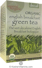 Uncle Lees Tea Kosher Imperial Organic English Breakfast Green Tea Decaffeinated 18 Tea Bags