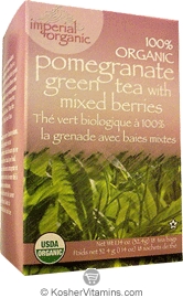 Uncle Lees Tea Kosher Imperial Organic Green Tea Pomegranate with Mixed Berries 18 Tea Bags