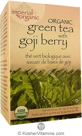 Uncle Lees Tea Kosher Imperial Organic Green Tea with Goji Berry 18 Tea Bags