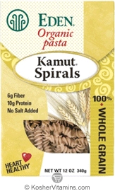 Eden Foods Kosher Kamut Spirals 100% Whole Grain Organic Pasta 12 OZ