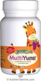 Maxi Health Kosher KiddieMax Multi Yums One Daily (Chewable Multi Viamin & Mineral) Fruit Punch Flavor 90 Chewables