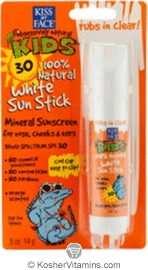 Kiss My Face Kids 100% Natural Sun Stick SPF 30 White 0.5 OZ