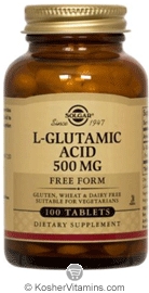 Solgar Kosher L-Glutamic Acid 500 Mg. 100 TAB
