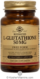 Solgar Kosher Reduced L-Glutathione 50 Mg 30 Vegetarian Capsules