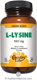 Solgar Kosher L-Lysine 1000 mg 100 Tablets