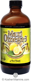 Maxi Health Kosher Maxi Omega-3 Liquid Fish Oil Lemon Burst  BUY 1 GET 1 FREE  8 OZ