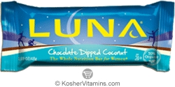 Clif Bar Kosher Luna Nutrition Bar Chocolate Dipped Coconut Dairy 15 Bars 