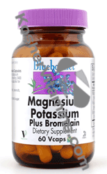 Bluebonnet Kosher Magnesium & Potassium Plus Bromelain 60 Vcaps