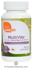 Zahlers Kosher MultiVite Complete Once-A-Day Multi Vitamin & Mineral  180 Tablets