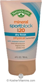 Natures Gate Sportblock Mineral SPF 20  4 Oz