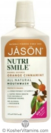 Jason Kosher NutriSmile Enamel Defense All Natural Mouthwash Orange Cinnamint 16 OZ