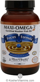 Maxi Health Kosher Maxi Omega-3 Fish Oil Focus Formula EPA/DHA 90 Liquid MaxiCaps