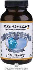 Maxi Health Kosher Maxi Omega-3 Fish Oil Memory Formula EPA/DHA  90 MaxiCaps