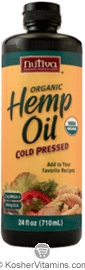 Nutiva Kosher Organic Cold Pressed Hemp Oil 24 OZ 