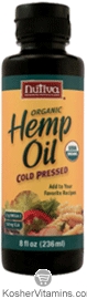 Nutiva Kosher Organic Cold Pressed Hemp Oil 8 OZ 