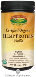 Manitoba Harvest Kosher Organic Hemp Protein Vanilla 16 OZ
