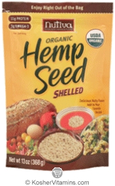 Nutiva Kosher Organic Shelled Hemp Seed  13 OZ 