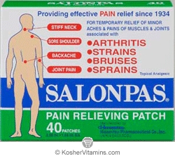 Salonpas Kosher Original Pain Relieving Patch   40 Patches