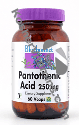 Bluebonnet Kosher Pantothenic Acid 250 mg 60 Vcaps