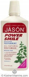 Jason Kosher PowerSmile Brightening All Natural Mouthwash Peppermint 16 OZ