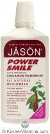 Jason Kosher PowerSmile Super Refreshing All Natural Mouthwash Cinnamon Powermint 16 OZ