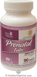 Nutri-Supreme Research Kosher Prenatal Tabs Once Daily 90 Tablets