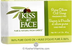 Kiss My Face Bar Soap Pure Olive Oil Fragrance Free Travel Size Pack of 12 1.41 OZ