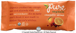 Pure Bar Kosher Pure Organic Raw Bar Cranberry Orange Dairy 1 Case  12 Bars